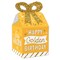 Big Dot of Happiness Golden Birthday - Square Favor Gift Boxes - Happy Birthday Party Bow Boxes - Set of 12
